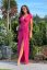 DIANA formal dress with silver applique - Barva: Neon pink, Velikost: 40