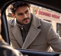 Elegant men's coat with classic lapels