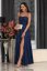 Ball gown NATHALIA /shiny - Barva: Dark blue, Velikost: 38