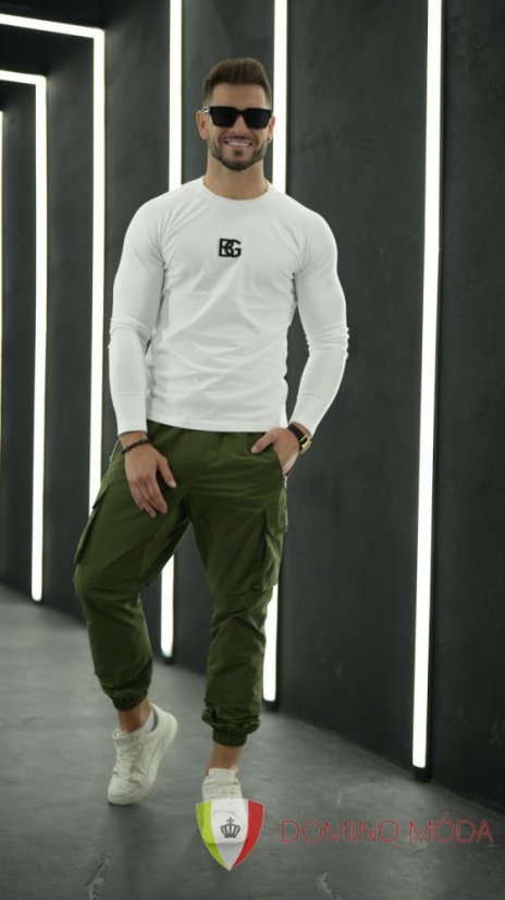 Men's T-shirt - long sleeve - Barva: Green, Velikost: M
