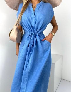 linen dress with tie at the waist