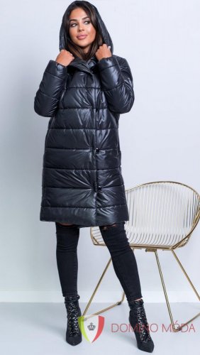 Dámska dlhá zimná bunda - 4 farby - Barva: Čierna, Velikost: 42