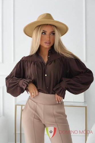 Lightweight shirt blouse - Barva: Brown, Velikost: 2