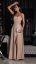Long party dress with glitter and lace up - 2 colors - Barva: Beige, Velikost: 38