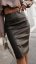 Leather skirt with elastic waist - Barva: Brown, Velikost: 2