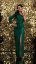 Long shiny dress on one shoulder - 6 colors - Barva: Green, Velikost: 34