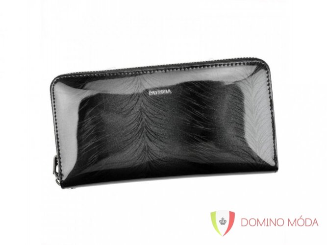 Shiny leather women's wallet - choice of colors - Barva: Black