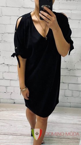 Dámske krátke šaty Abi - 3 farby - Barva: Čierna, Velikost: 36
