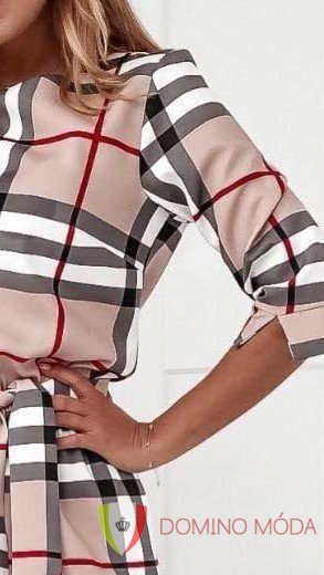 Women's mini dress with 3/4 sleeves - 3 patterns
