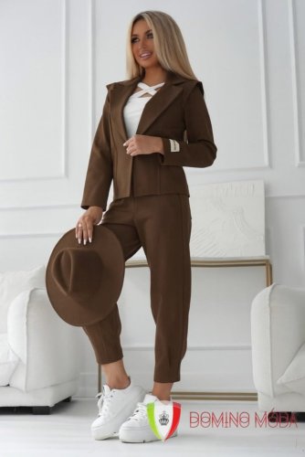 Dámský komplet La Blanche – sako a kalhoty - Barva: Hnědá, Velikost: 42