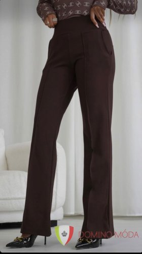 Elegant trousers with elastic waist - Barva: Claret, Velikost: 42