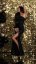 Long shiny dress on one shoulder - 6 colors - Barva: gold, Velikost: 34