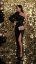 Long shiny dress on one shoulder - 6 colors - Barva: gold, Velikost: 34