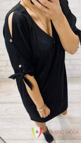 Dámské krátké šaty Abi - 3 barvy - Barva: Černá, Velikost: 42