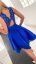 Krátke dámske vyšívané spoločenské šaty - výber farieb - Barva: Kráľovská modrá, Velikost: 38