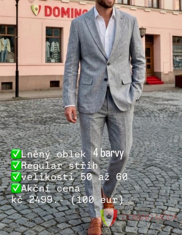 Pánský lněný oblek  - 4 barvy