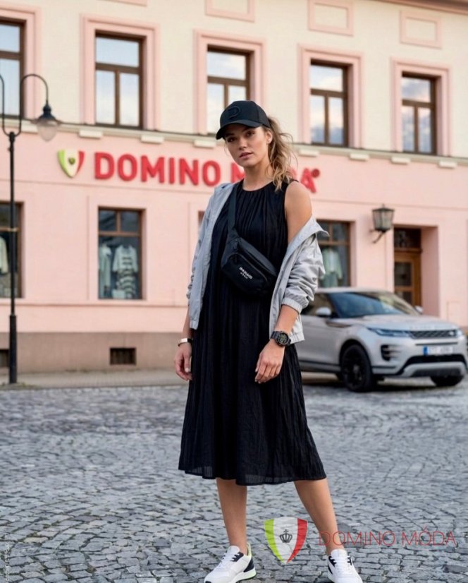 Vzdušné midi šaty s páskem – vhodné i pro těhotné