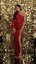 Long shiny dress on one shoulder - 6 colors - Barva: Red, Velikost: 38