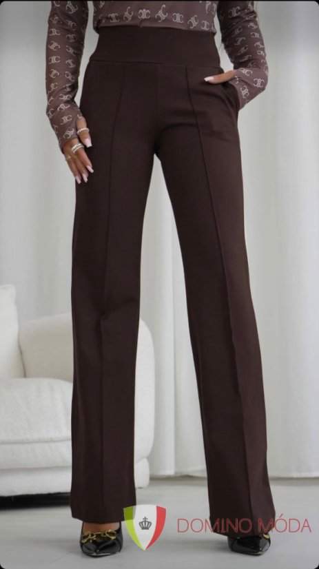 Elegant trousers with elastic waist - Barva: Black, Velikost: 40