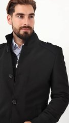 Černý elegantní zimní pánský kabát