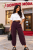 Women's trousers with tapered legs and an elasticated waist