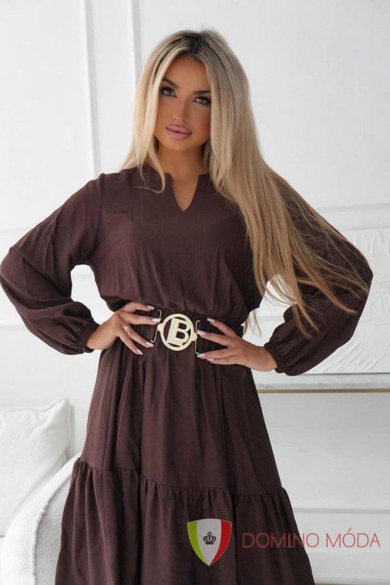 Elegant midi dress - color selection - Barva: Black, Velikost: 42