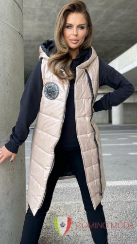 Women's quilted long vest