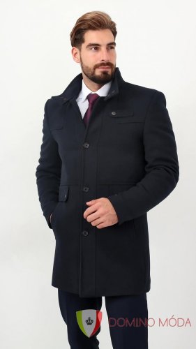 Men's winter elegant coat -  2 colors - Barva: Black, Velikost: 62