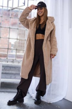 Trendy oversized teddy kabát