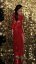 Long shiny dress on one shoulder - 6 colors - Barva: Red, Velikost: 38