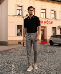Strukturované polo triko na zip - 2 barvy