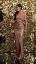 Long shiny dress on one shoulder - 6 colors - Barva: gold, Velikost: 34