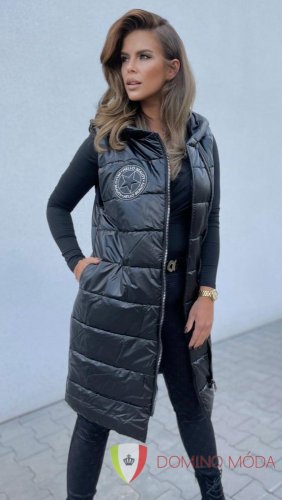 Women's quilted long vest