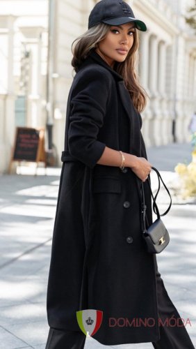 Women's winter woolen coat - black
