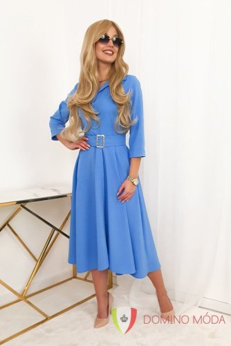 Long women's dress with belt - choice of colorsLong women's dress with belt - choice of colors - Barva: Raspberry, Velikost: 46 Long women's dress with belt - choice of colorsLong women's dress with belt - choice of colors - Barva: Raspberry, Velikost: 46