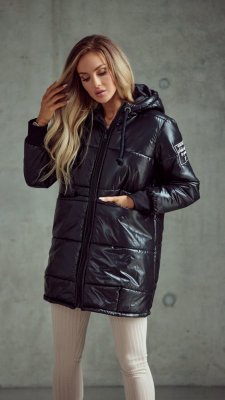 Women's winter quilted jacket black