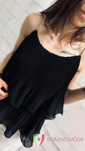 Women's pleated top with straps - 2 colors
