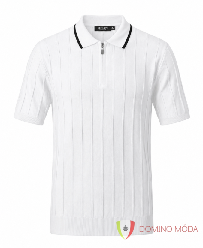 Strukturované polo triko na zip - 2 barvy