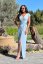 DIANA formal dress with silver applique - Barva: Heavenly blue, Velikost: 34