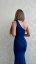 One shoulder long party dress - choice of colors - Barva: Heavenly blue, Velikost: 38