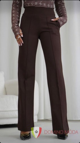 Elegant trousers with elastic waist - Barva: Claret, Velikost: 42