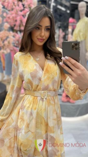 Floral summer dress - Barva: Yellow