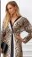 Long satin dress with leopard print - Velikost: 42