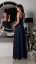 Long party dress with glitter and lace up - 2 colors - Barva: Beige, Velikost: 38
