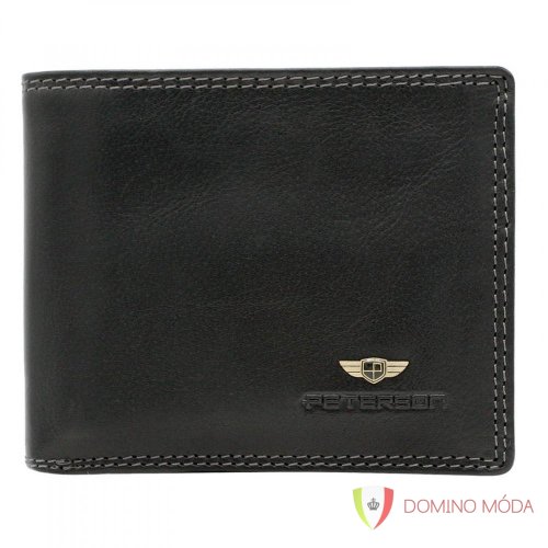 Men's leather wallet - 2 colors - Barva: Black