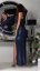 Long shiny dress on one shoulder - 6 colors - Barva: Dark blue, Velikost: 38