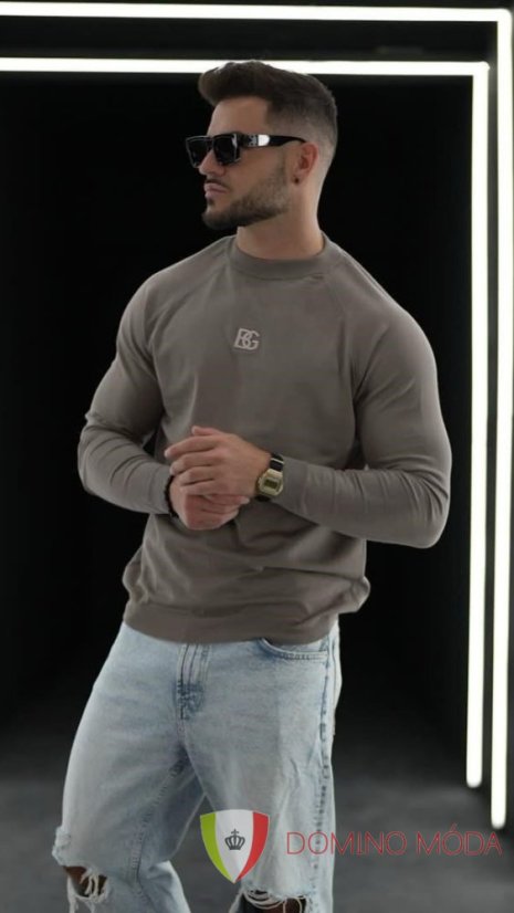 Men's round neck sweater - Barva: Black, Velikost: XL