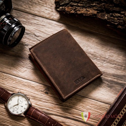Leather men's wallet - color selection - Barva: Brown