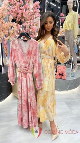 Floral summer dress - Barva: Yellow
