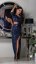 Long shiny dress on one shoulder - 6 colors - Barva: gold, Velikost: 34